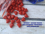 Бусины №27-1, красные сердечки, размер 1х1см, за 10шт - 23р