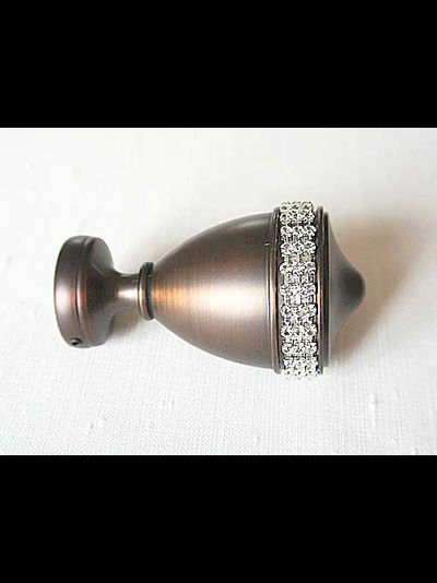 Наконечники со стразами шоколадного цвета на карнизные трубы 25 мм