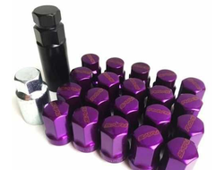 Комплект гаек Rays конус 12*1,25 фиолетовый HEX 17