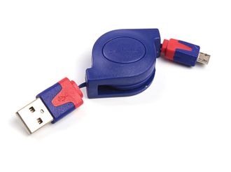 Кабель-рулетка Belsis BGL1183, micro USB - USB, 1 А, размер 1 м, синий