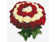 Алмазная картина (мозаика) &quot;Красные и белые розы&quot; 30*30 см