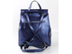 Кожаный женский рюкзак-трансформер Zipper синий