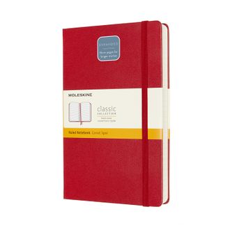 Блокнот Moleskine Expanded (линейка), Large, красный