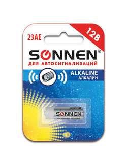 Батарейка SONNEN Alkaline, 23А (MN21), алкалиновая, для сигнализаций, 1 шт., в блистере, 451977