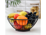 Ваза для фруктов круглая «Эстетика», 25,7×25,7×11,2 см, цвет чёрный