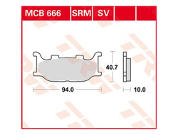 Тормозные колодки TRW MCB666SV для Yamaha (Sinter Street SV)