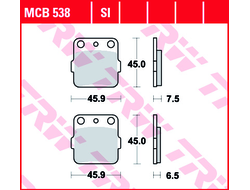 Тормозные колодки TRW MCB538SI (FA084) для HONDA // SUZUKI