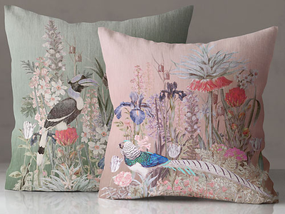 FA1025. Растения и птицы в винтажном стиле