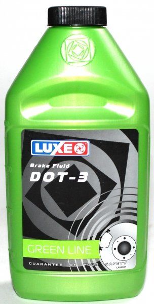 LUXE Тормозная жидкость DOT-3 455г GREEN LINE