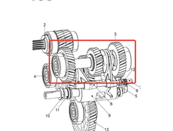 Вал КПП оригинал BRP 619230053 619230051 для BRP LYNX/Ski-Doo (Main Shaft Ass'y)