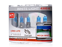 Лампа автомобильная галогенная Clearlight - H1 WhiteLight 4300K (12v 55w)