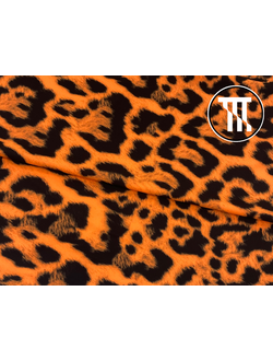 бифлекс матовый принт Леопард с ворсинками, цв. Оранжевый