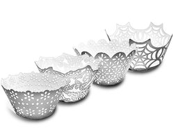 Украшение для выпечки капкейков, Паутинка, Серебряные, (22 - 25 шт)