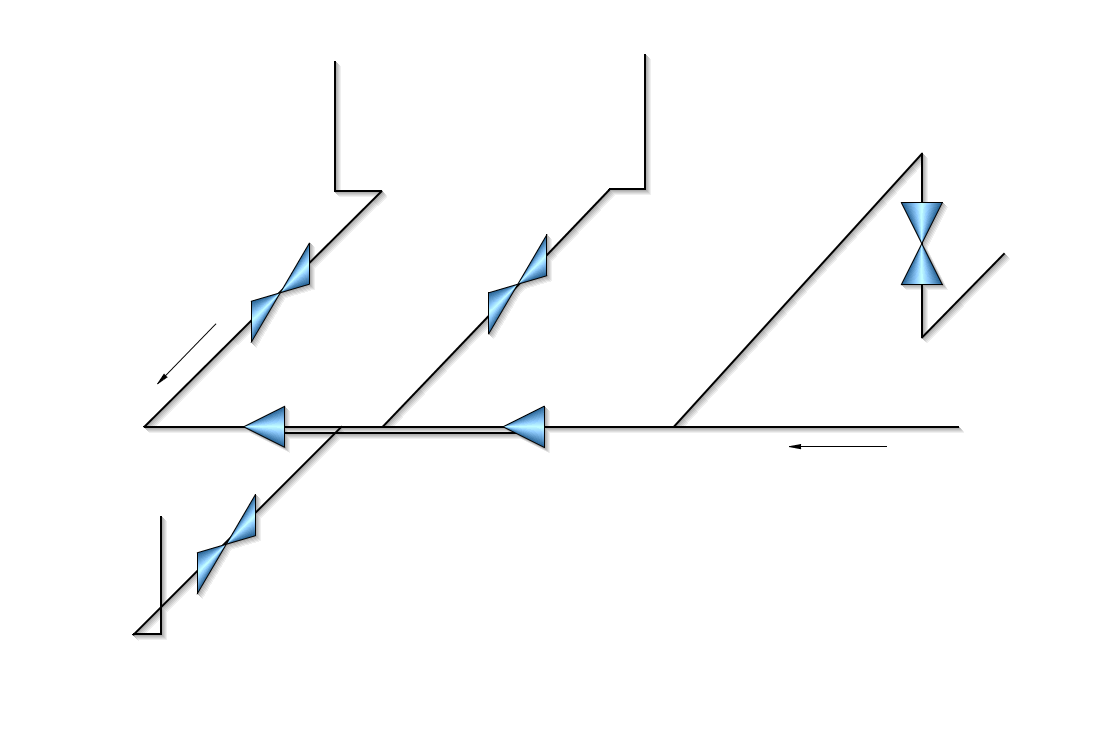 Изометрическая проекция схемы системы отопления. Isometric projection.