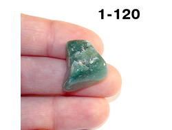 Авантюрин натуральный (галтовка) зеленый №1-120: 6,1г - 21*18*13мм