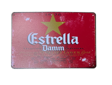 Металлическая табличка Эстрелла ( Estrella Damm), 20/30 см