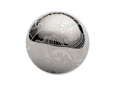 Хром глянец, магнитный подхват формы круг. Диаметр 45 мм