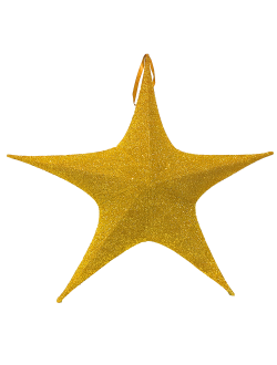 Звезда из ткани с блестками, 150 см, золотой