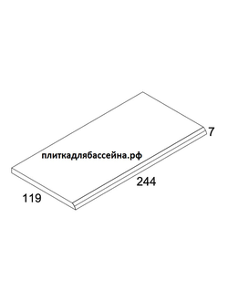 K86216600001VTE0 (K862166) 12.5x25 Pool RAL 5002 Cobalt Blue Long Edge Round Tile R10 (Темно-синяя антислип ступень, с закруглением)