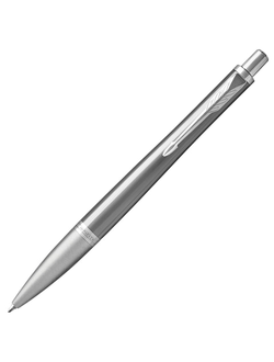 Ручка подарочная шариковая PARKER "Urban Premium Silvered Powder CT", серебристый корпус, хромированные детали, синяя, 1931578