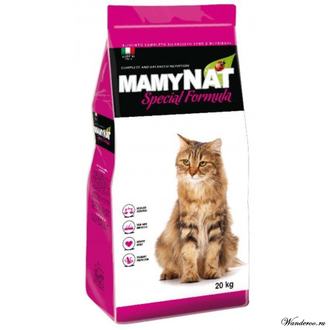 MamyNAT  корм для взрослых стерилизованных кошек и кастрированных котов всех пород (мясо) 20 кг.