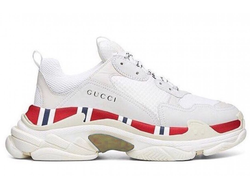 Balenciaga Triple S x Gucci Белые с красным (36-45)