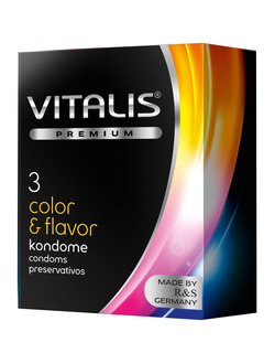 Цветные ароматизированные презервативы VITALIS PREMIUM color & flavor - 3 шт. Производитель: R&S GmbH, Германия