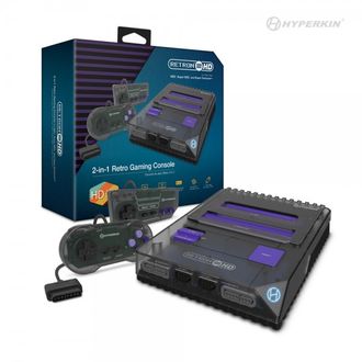 RetroN 2 HD Игровая приставка 2 в 1 для игр NES / Famicom / Dendy / Super Nintendo - SNES (Космический Черный) - Hyperkin