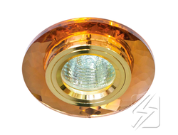 Светильник JCDR G5.3 стекло 8050 круг с гранями коричневый