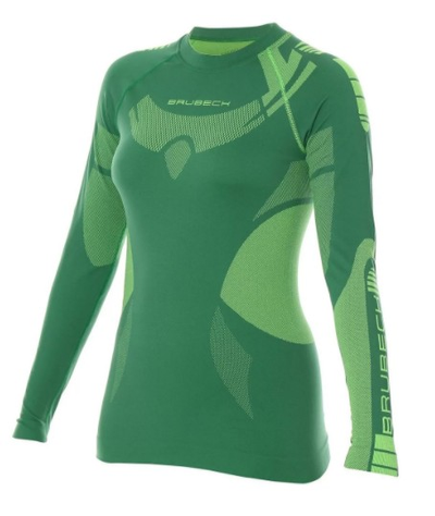 Футболка женская длинный рукав Brubeck DRY зеленый LS13070