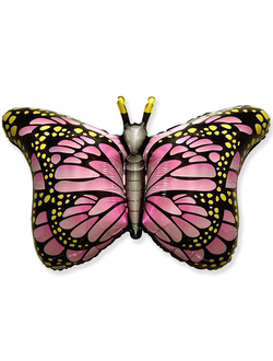 Фольгированная цифра с гелием "Волшебная бабочка" розовая