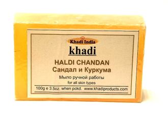 Khadi Мыло ручной работы - Сандал и Куркума,100 гр. Индия