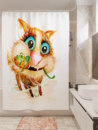 Фотошторы для ванной		Люби кота  Джордан	(180;200)
