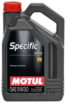 Масло моторное MOTUL SPECIFIC 229.52 5W-30 синтетическое 5 л.