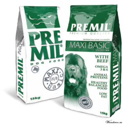 Premil Basic Maxiline Премил корм для собак премиум класса, с говядиной 1 кг