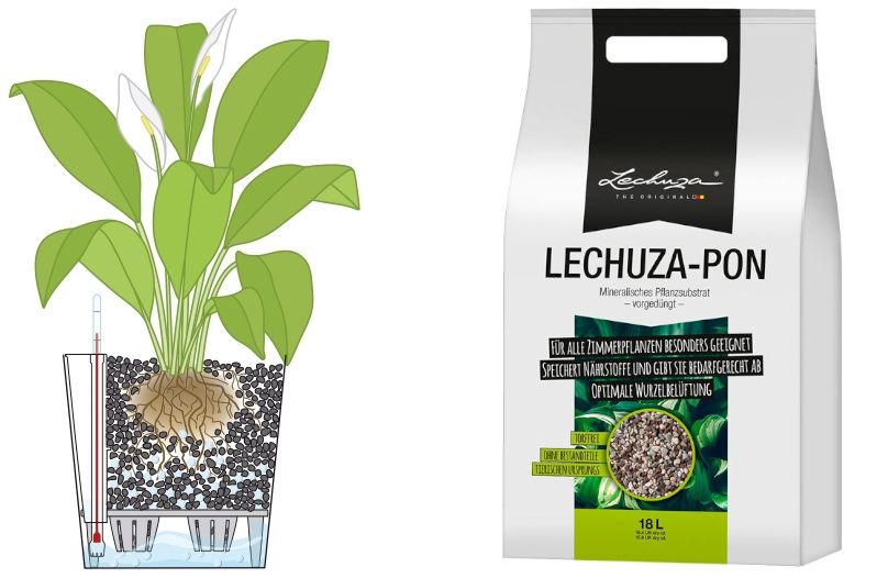 Субстрат Лечуза-пон для выращивания растений и орхидей в кашпо с автополивом Лечуза