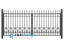 Распашные сварные ворота с элементами ковки KSZ15-32 купить со скидкой