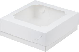 Коробка для зефира с окном, 20*20*7 см, Белая