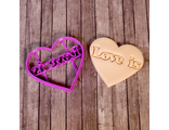 Вырубка для пряника с оттиском "Сердце LOVE IS", пластик, 10*11 см