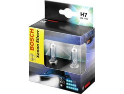 Лампа BOSCH Xenon Silver H7 12V 55W картон ком/кт 2 шт. белый свет 5000К