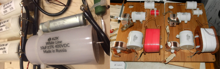 KZK White Line speaker crossover capacitors