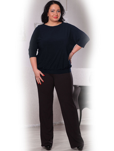 Женские элегантные брюки  арт. 043401 (цвет черный) Размеры 52-82