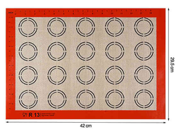 Коврик армированный для макаронс, 42 х 29,5 см, с большими кругами ( 20 шт)