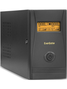 Источник бесперебойного питания Exegate Power Smart ULB-650.LCD.AVR.EUR0 EP285568RUS 650VA/360W, LCD, AVR, 2 евророзетки, black
