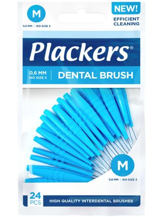 Межзубные ершики Dental Brush M, 0,6 мм, синие,  Plackers, 24 шт.