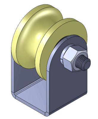 Ролик капролон d 50мм под трубу 1/2&quot; (d 20мм) на платформе. Артикул Р2524