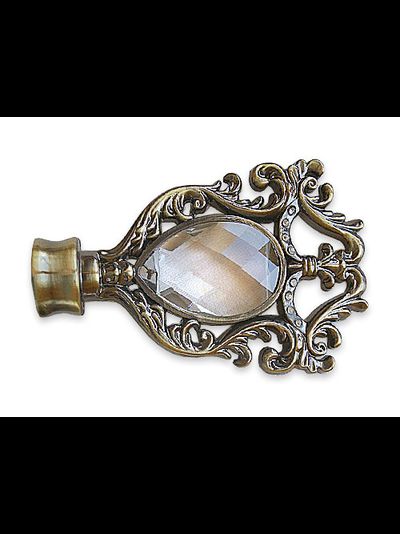 Флерон для металлических карнизов с кристаллом и вензелями в барочном стиле