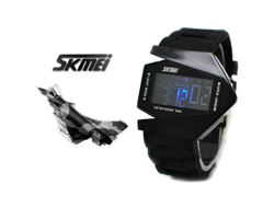 Led Watch - часы Skmei Истребительнаручные черные