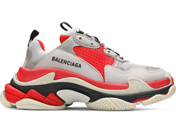 Кроссовки Balenciaga Triple S серо-красные