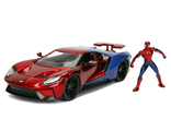 Набор Hollywood Rides Машинка с Фигуркой 2.75&quot; 1:24 2017 Ford GT with Spiderman Figure
